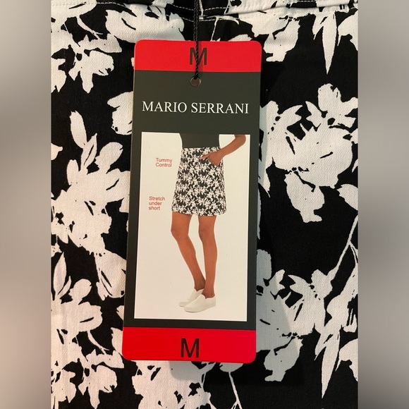 Mario Serrani Pants - Mario Serrani Black and White Floral Skirt-medium NWT